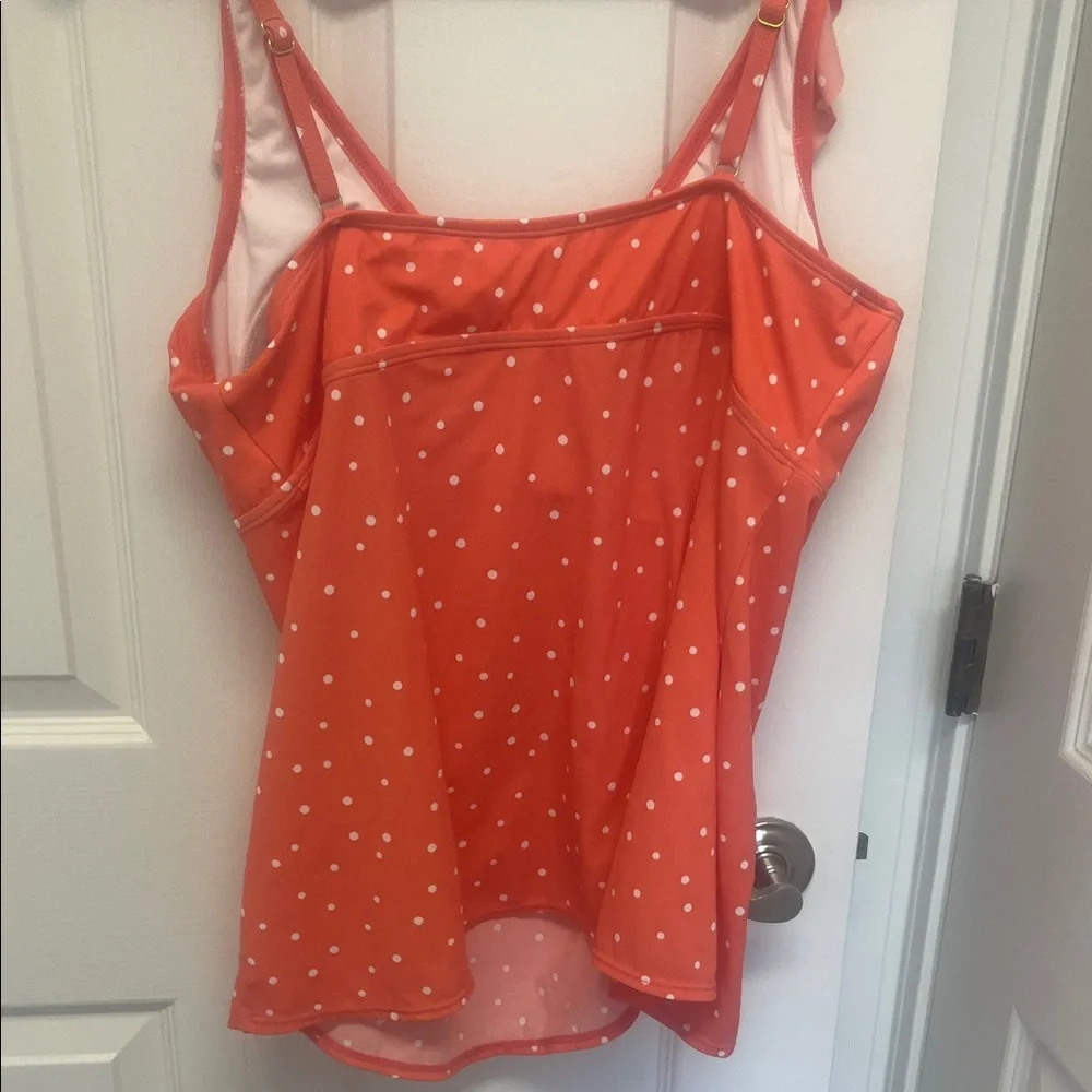 Kim Rogers Coral Polka Dot Tankini Skirt Set - Picture 5 of 7